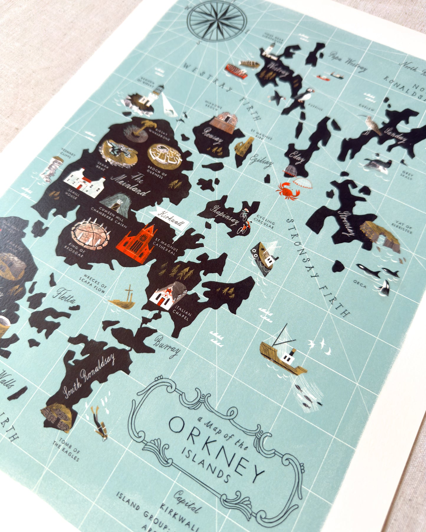 The Orkney Islands A3 Map