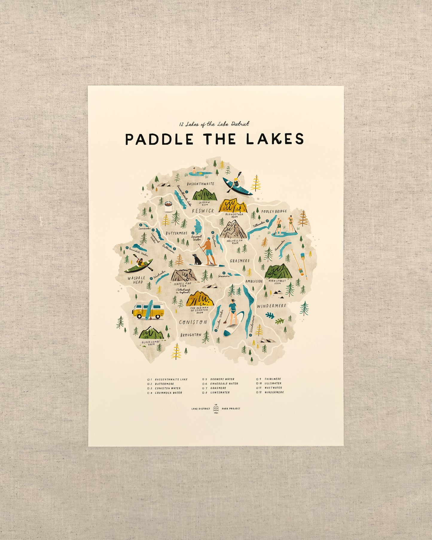 Paddle the Lakes A3 Map Checklist