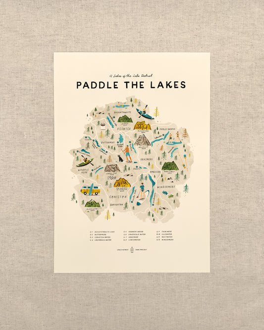 Paddle the Lakes A3 Map Checklist