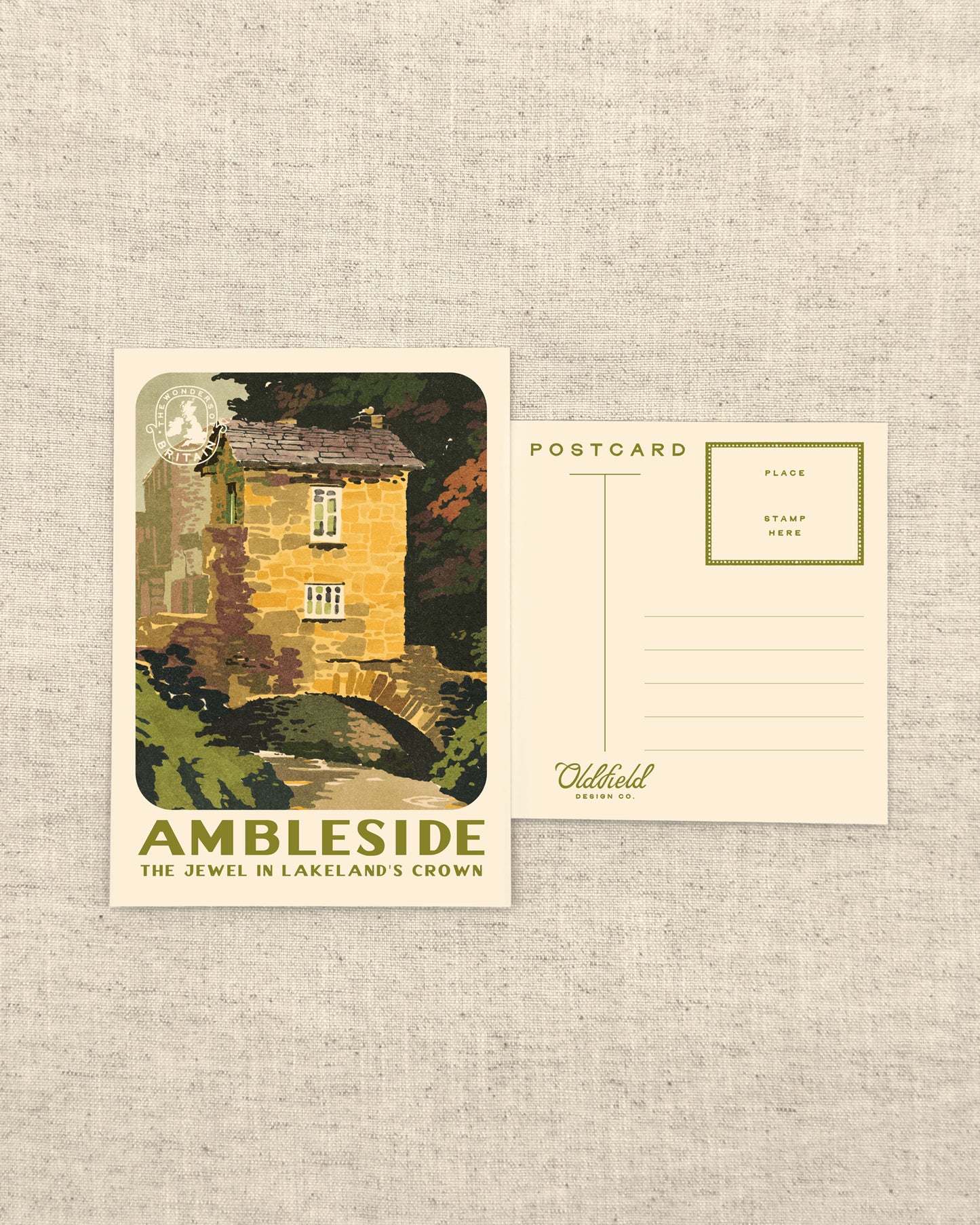 Vintage Visit Ambleside Postcard