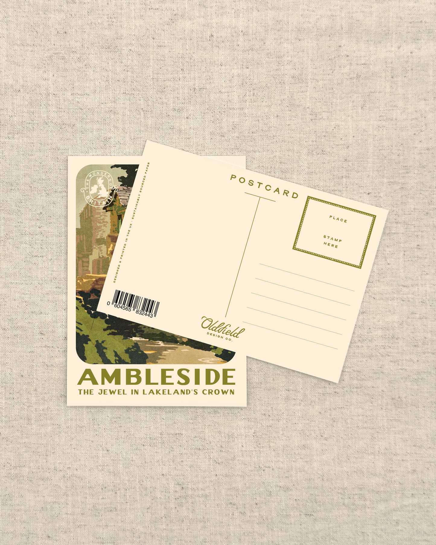 Vintage Visit Ambleside Postcard
