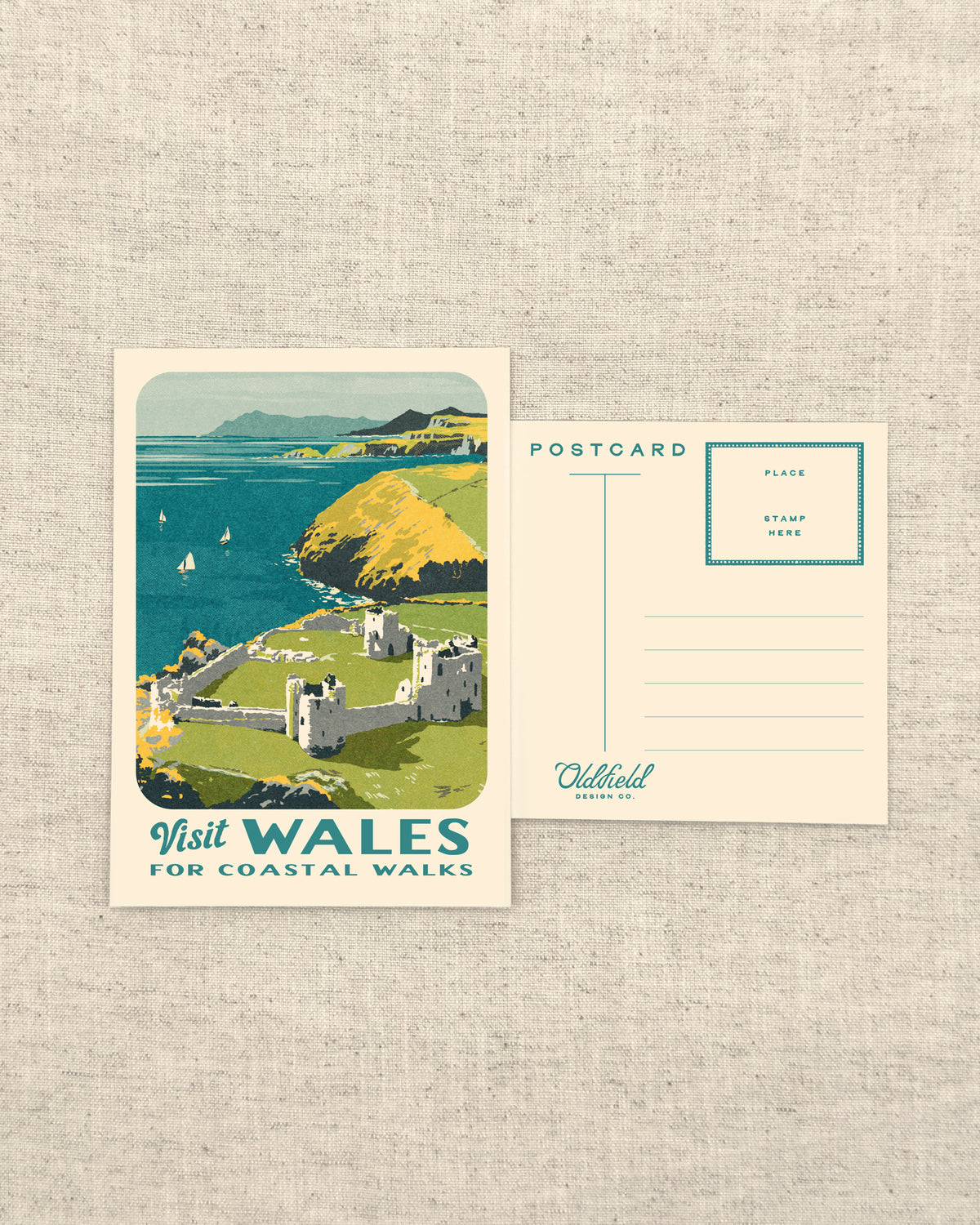Vintage Visit The Welsh Coast Postcard