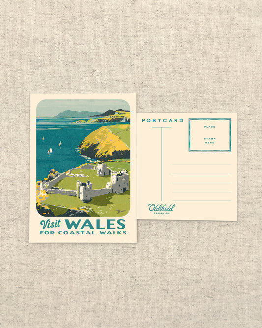 Vintage Visit The Welsh Coast Postcard
