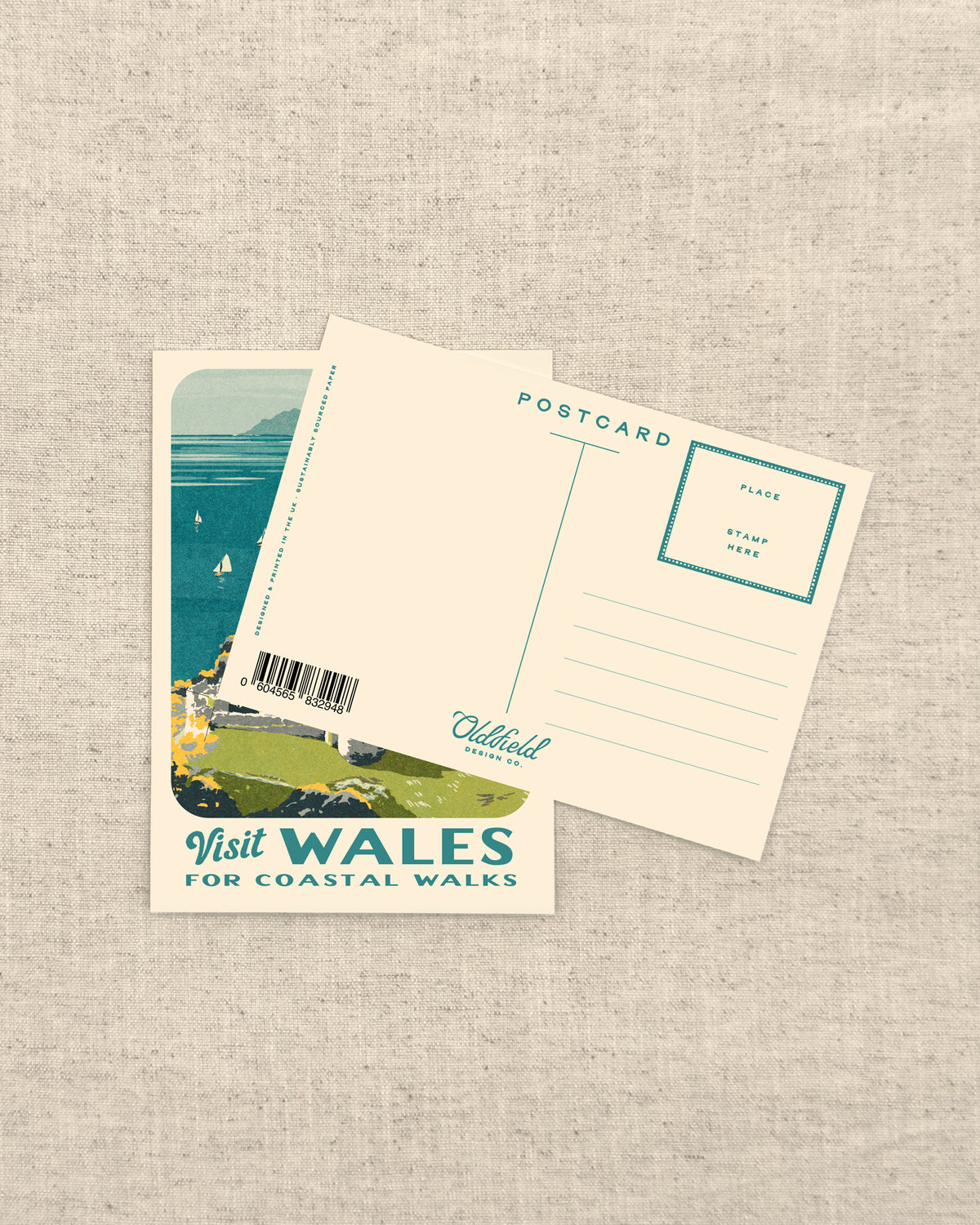 Vintage Visit The Welsh Coast Postcard