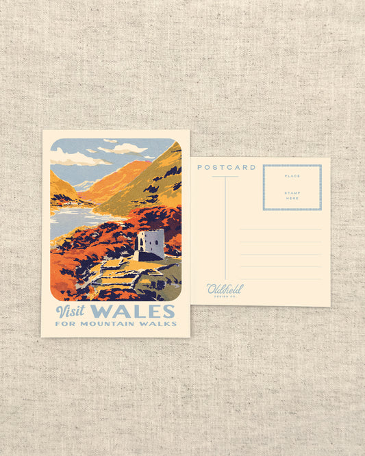Vintage Visit The Welsh Mountains Postcard
