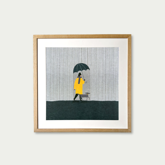 Walk in the Rain Art Print