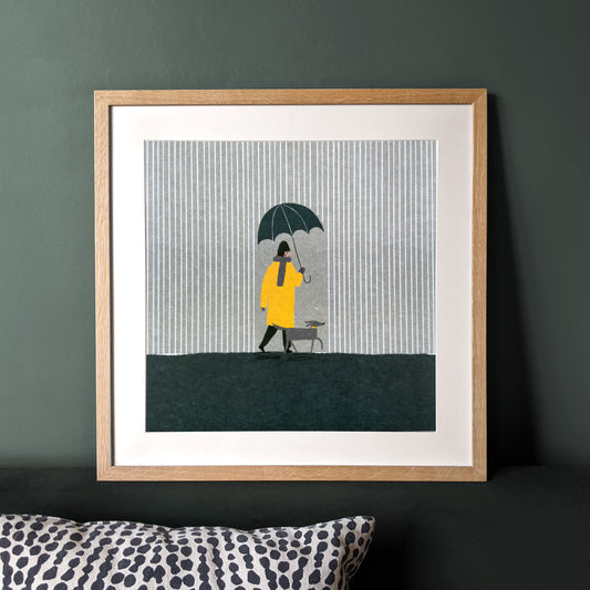 Walk in the Rain Art Print
