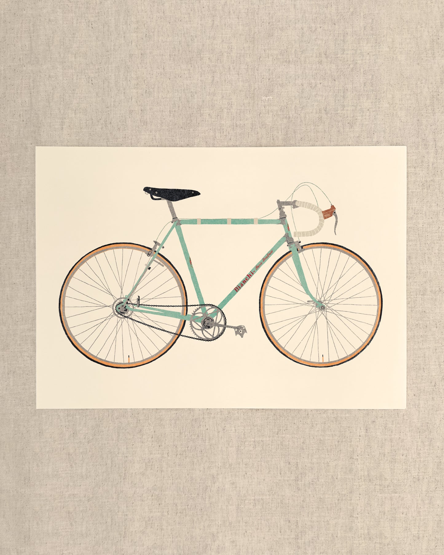 Vintage Blue Bicycle A3 Print