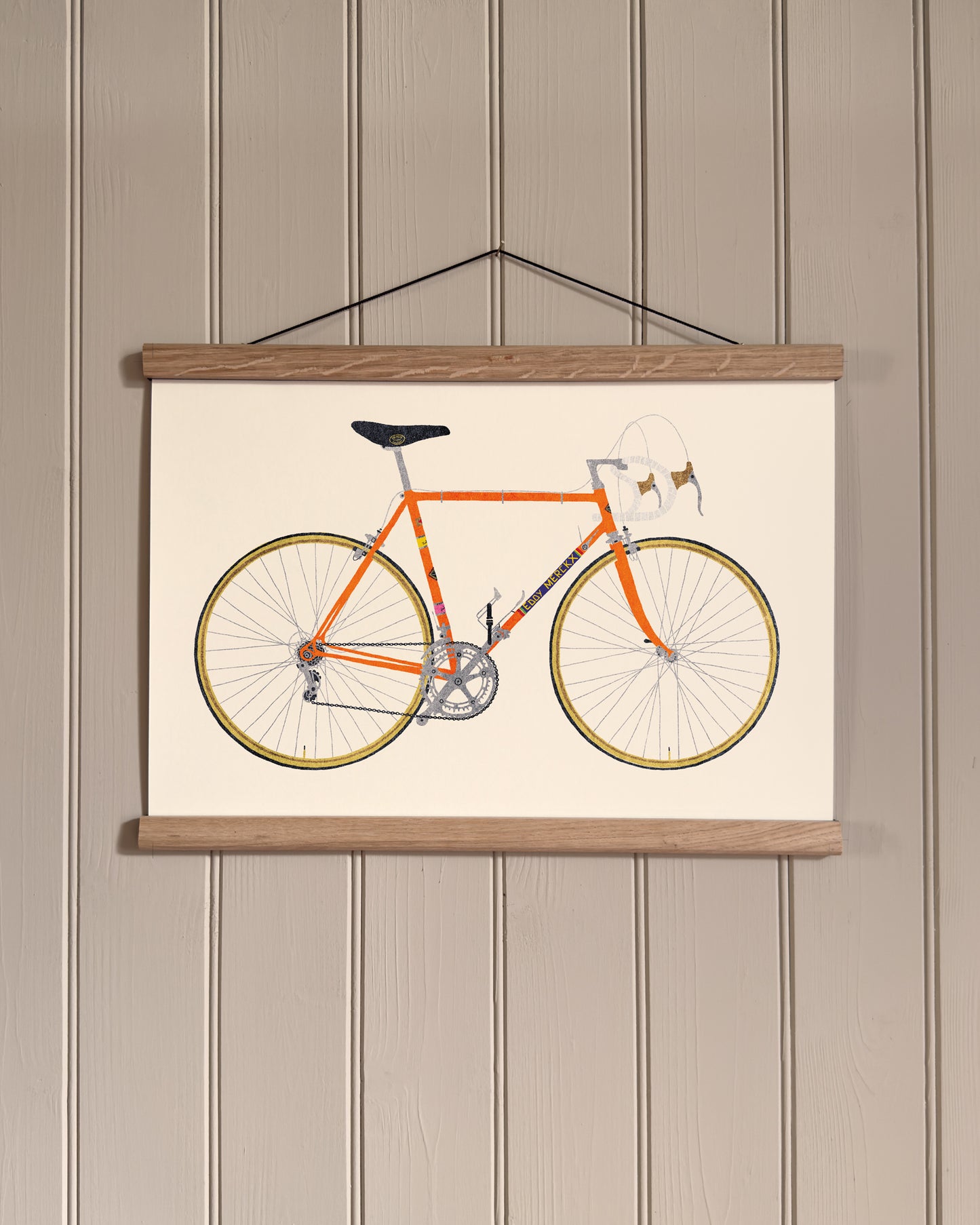 Vintage Orange Bicycle A3 Print
