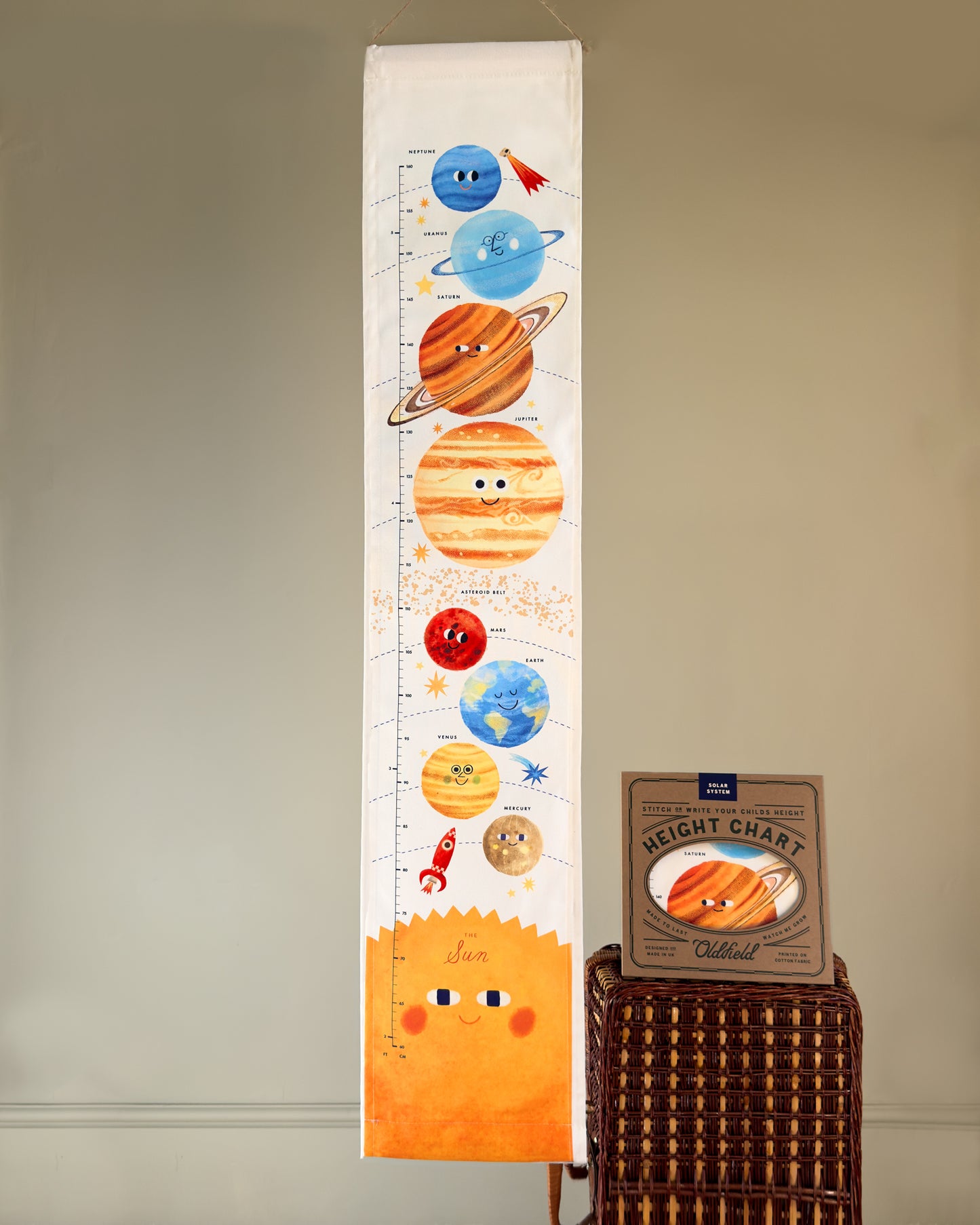 Solar System Children's Fabric Height Chart