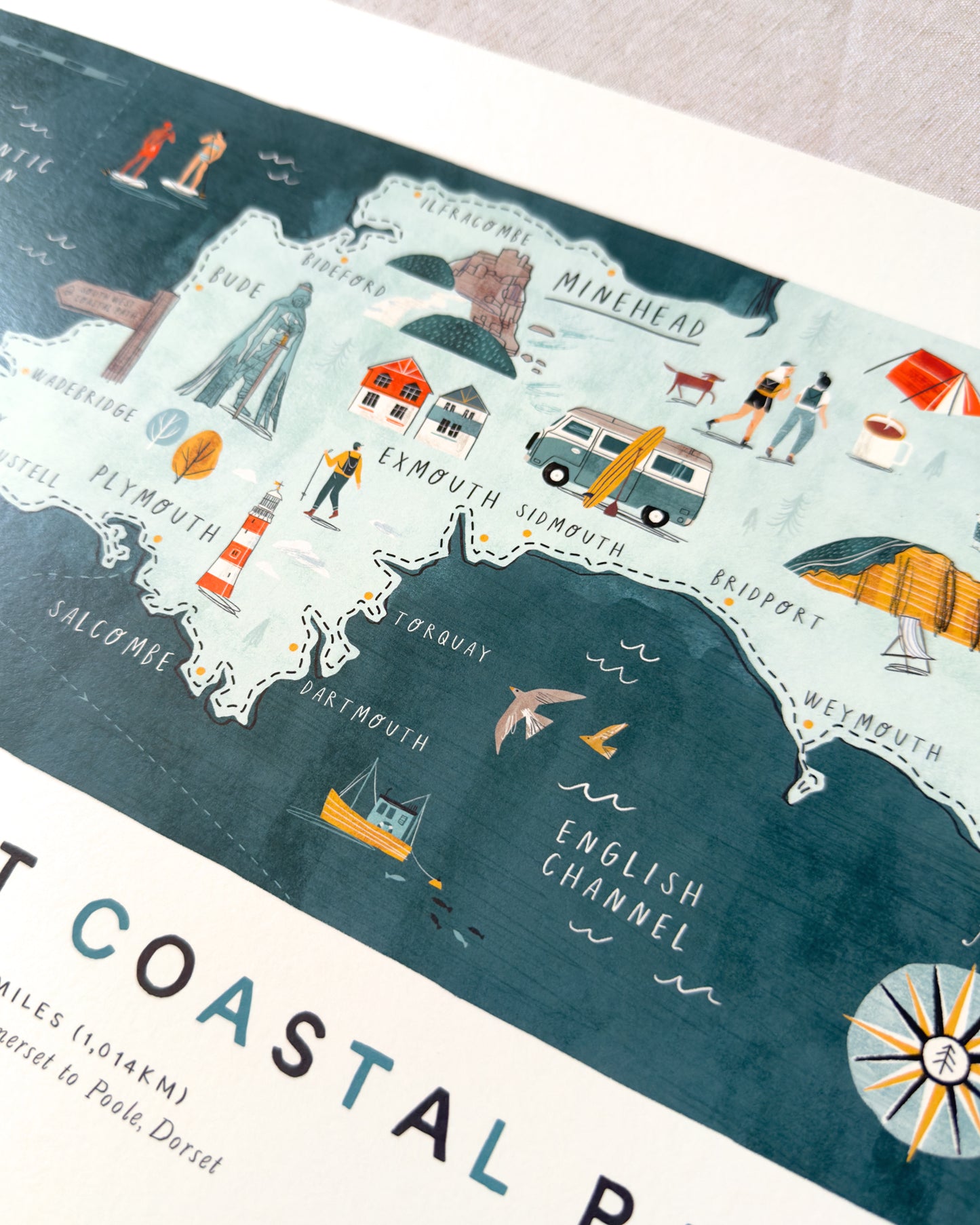 South West Coastal Path A3 Route Map