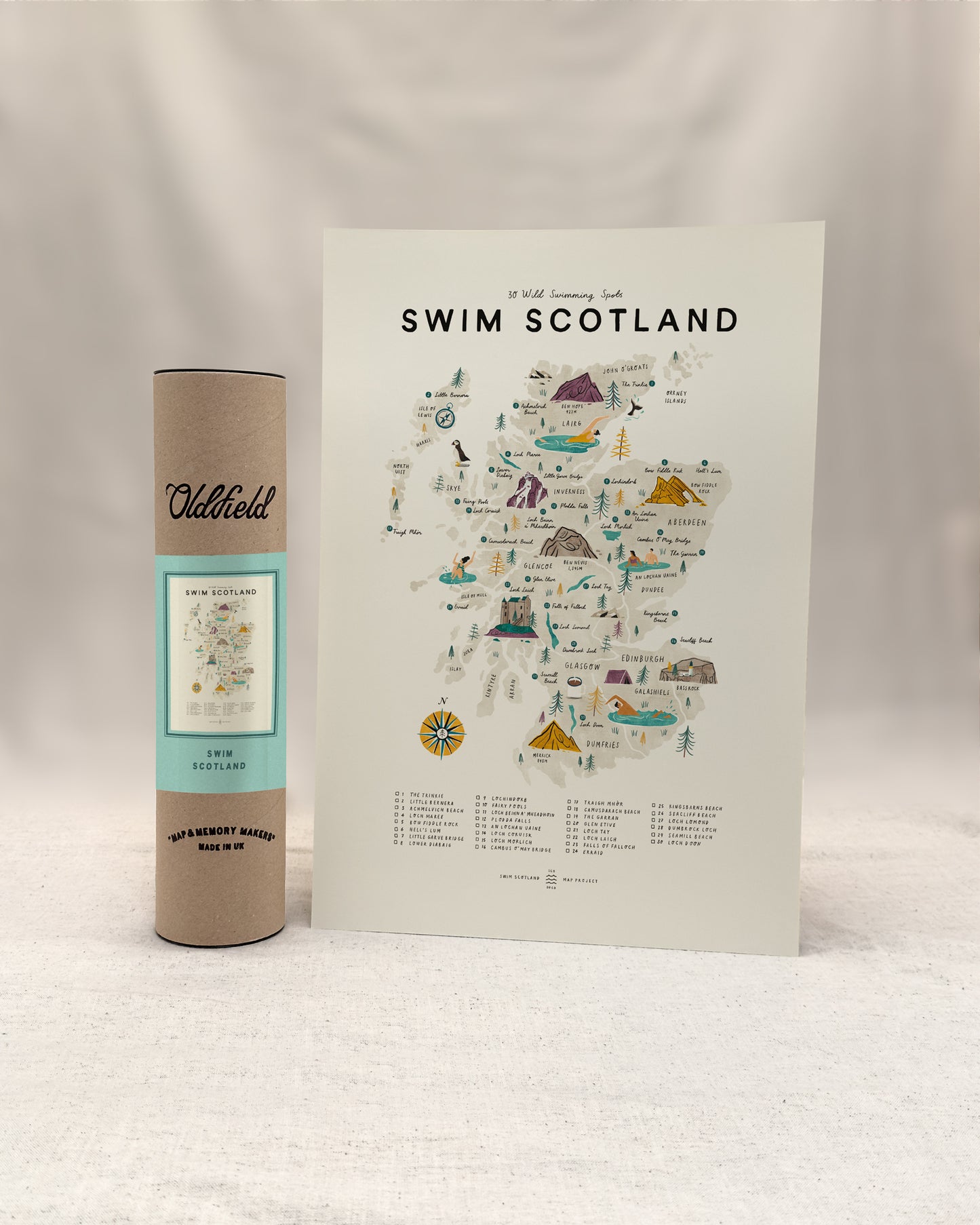 Swim Scotland A3 Map Checklist