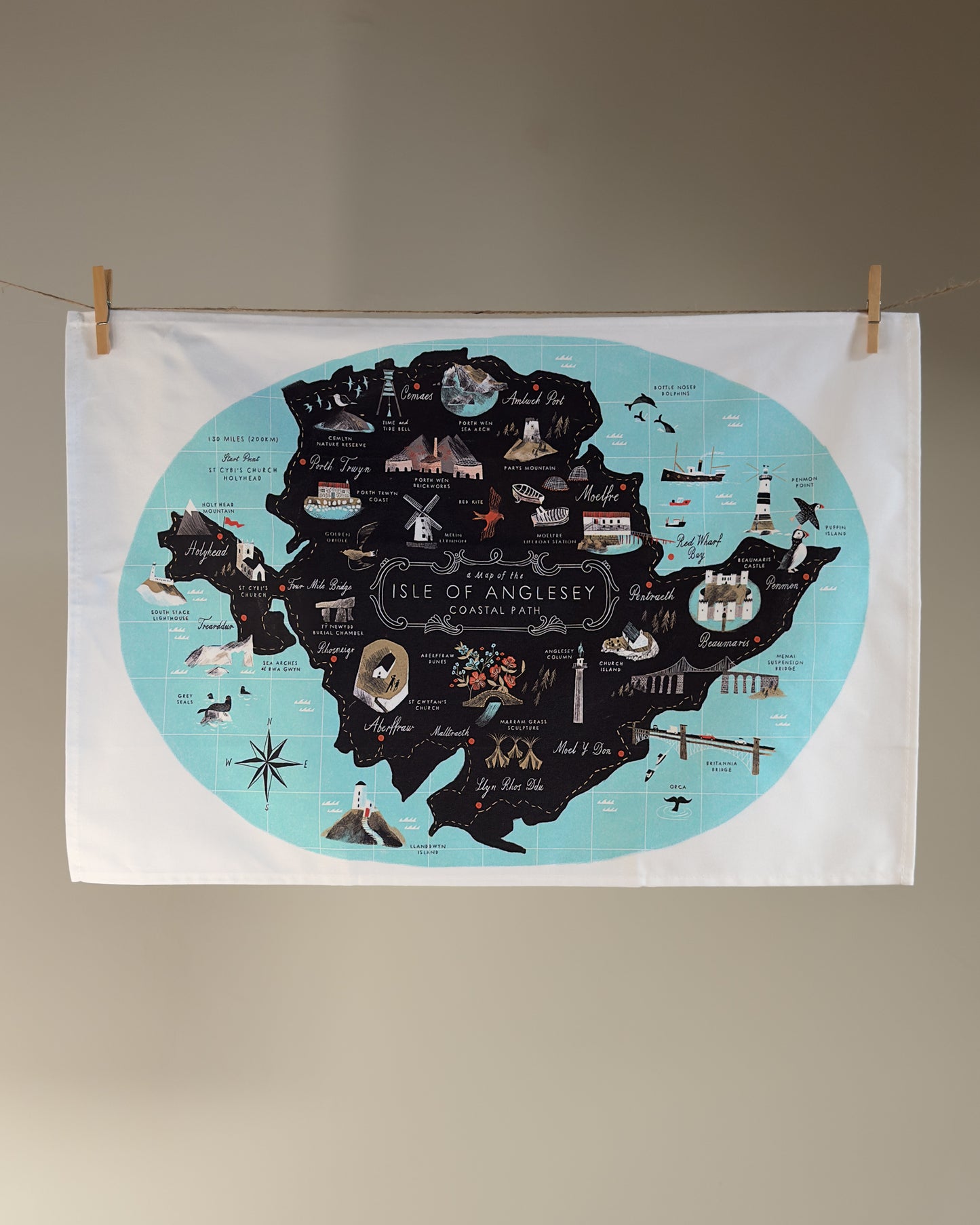 Anglesey Coastal Path Tea Towel