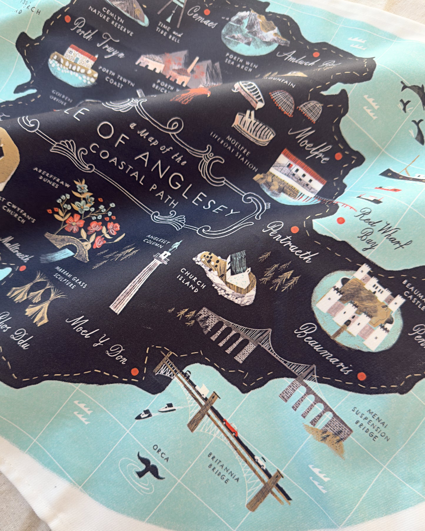 Anglesey Coastal Path Tea Towel