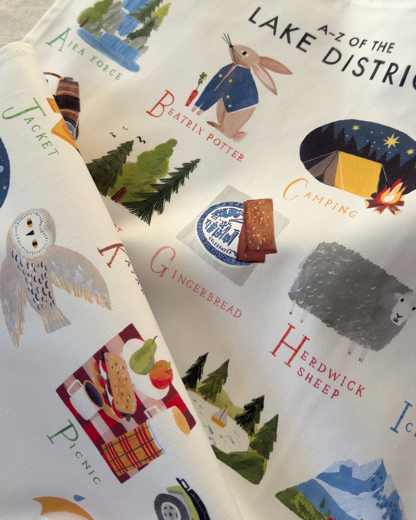 A-Z Lake District Tea Towel