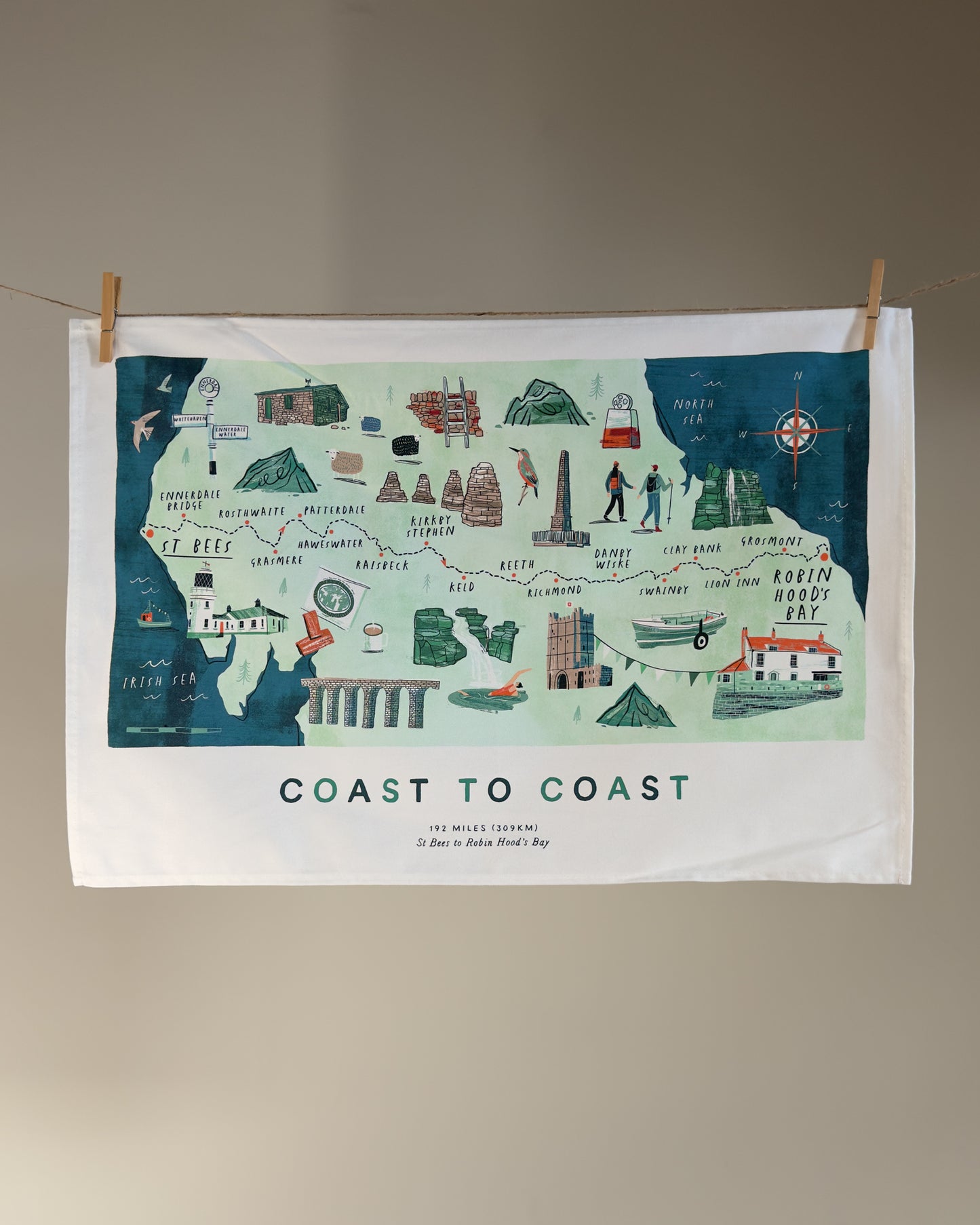 Coast to Coast Tea Towel