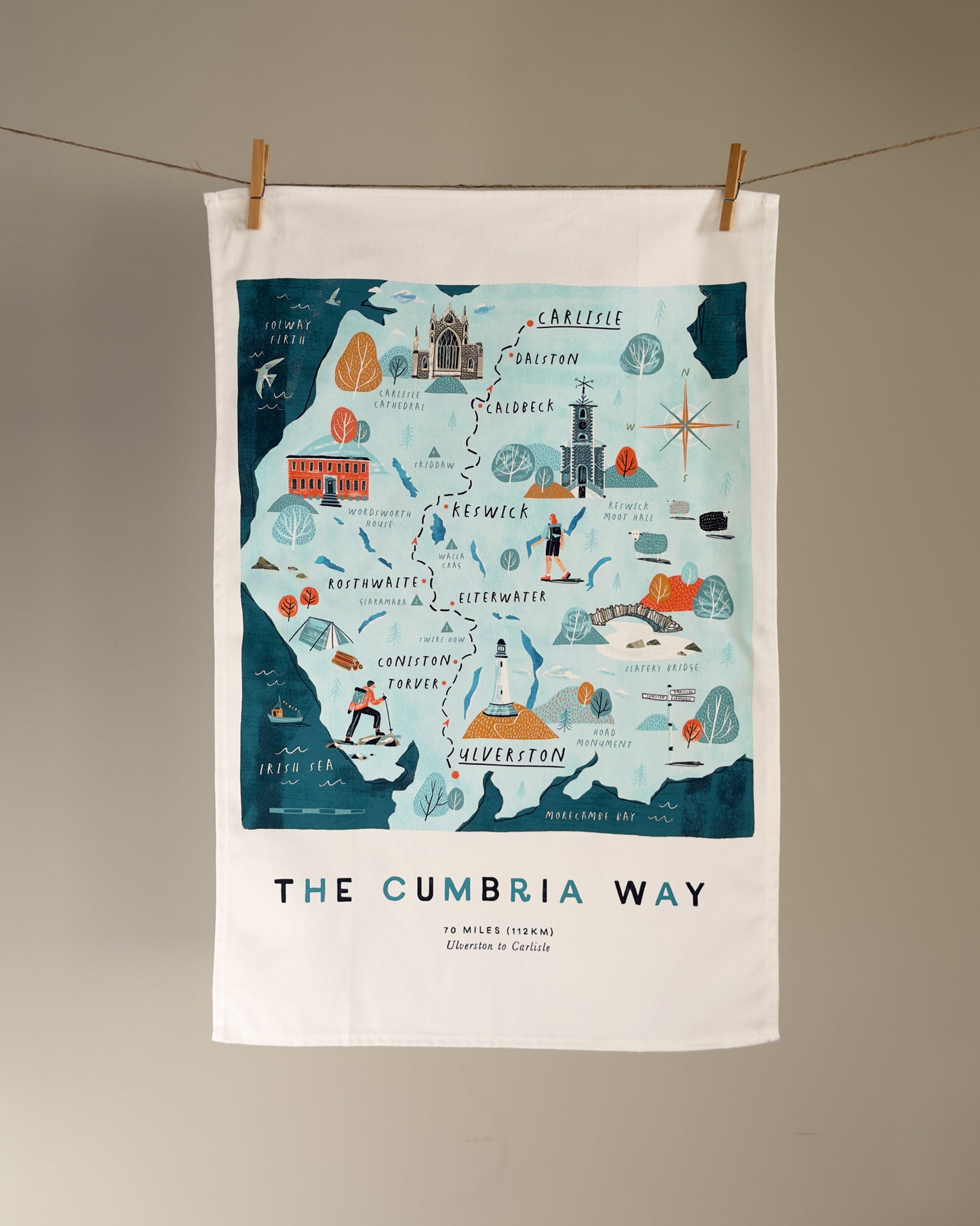 The Cumbria Way Tea Towel