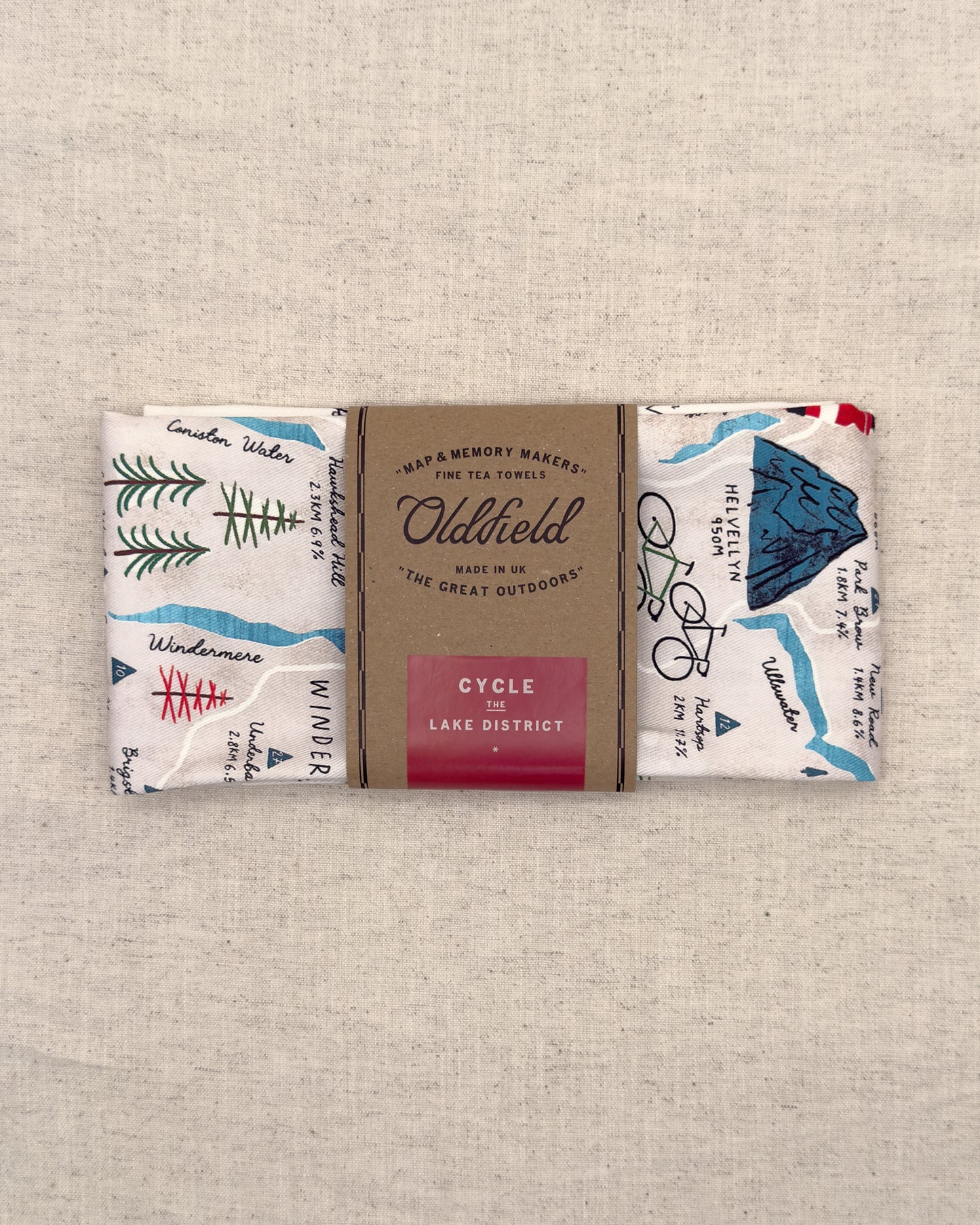 Cycle the Lakes Tea Towel