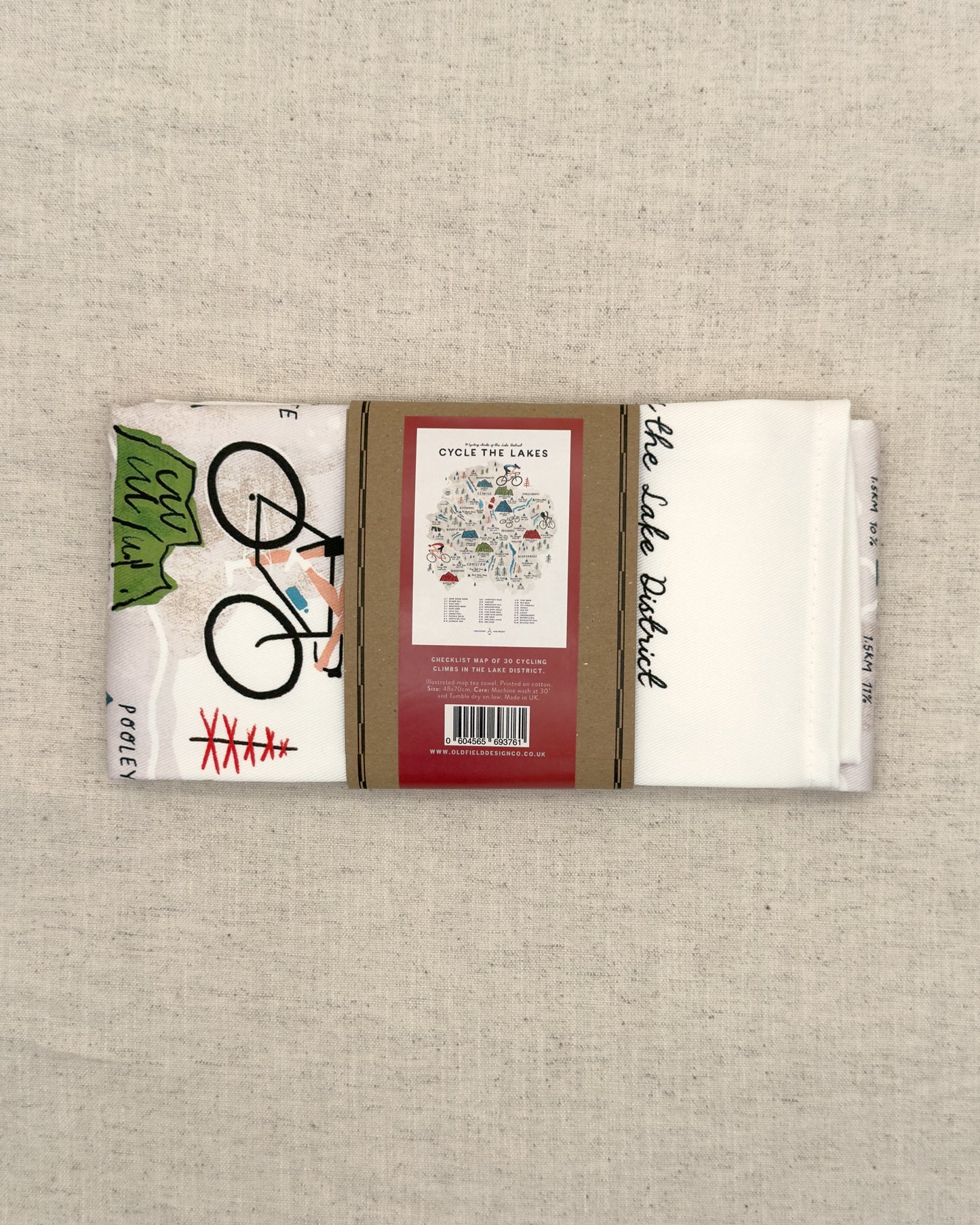 Cycle the Lakes Tea Towel