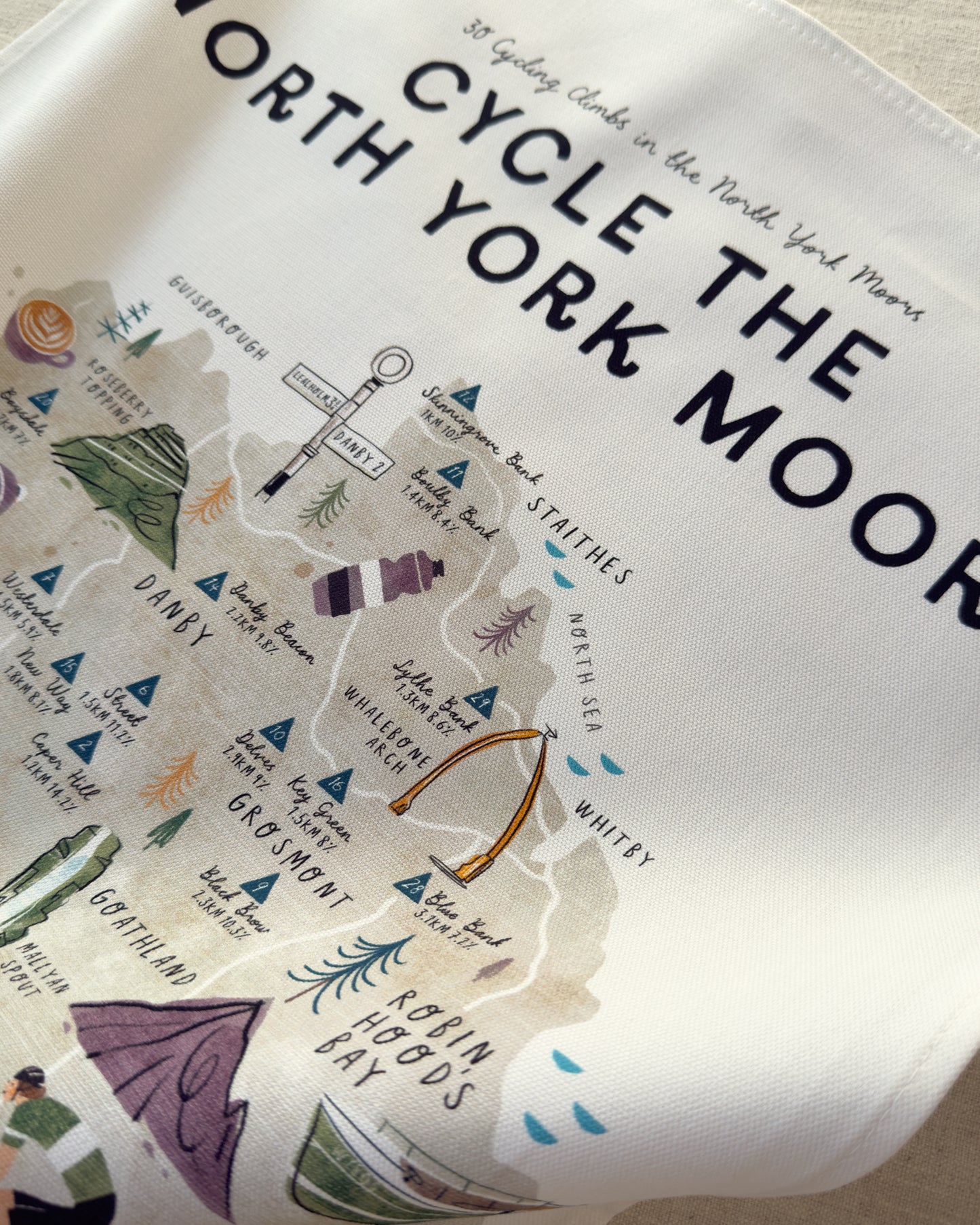 Cycle the North York Moors Tea Towel