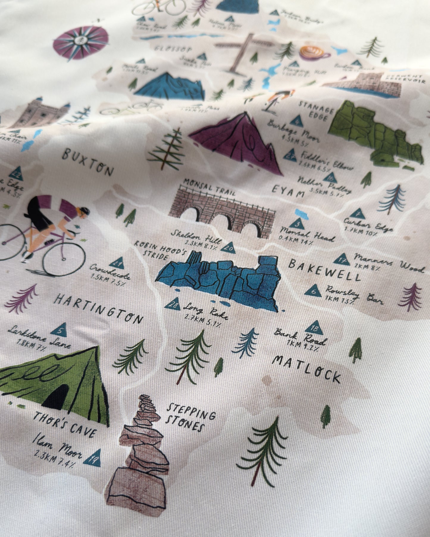 Cycle the Peak District Tea Towel