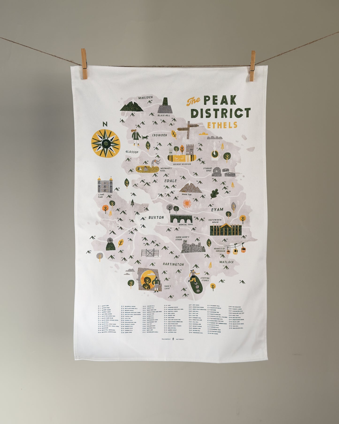 The Peak District Ethels Tea Towel