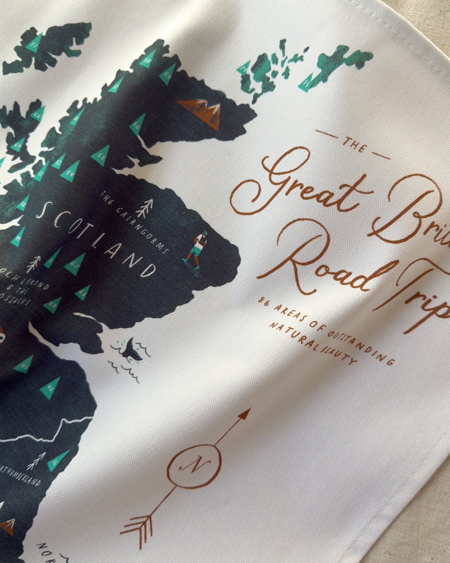 Great British Road Trip Tea Towel