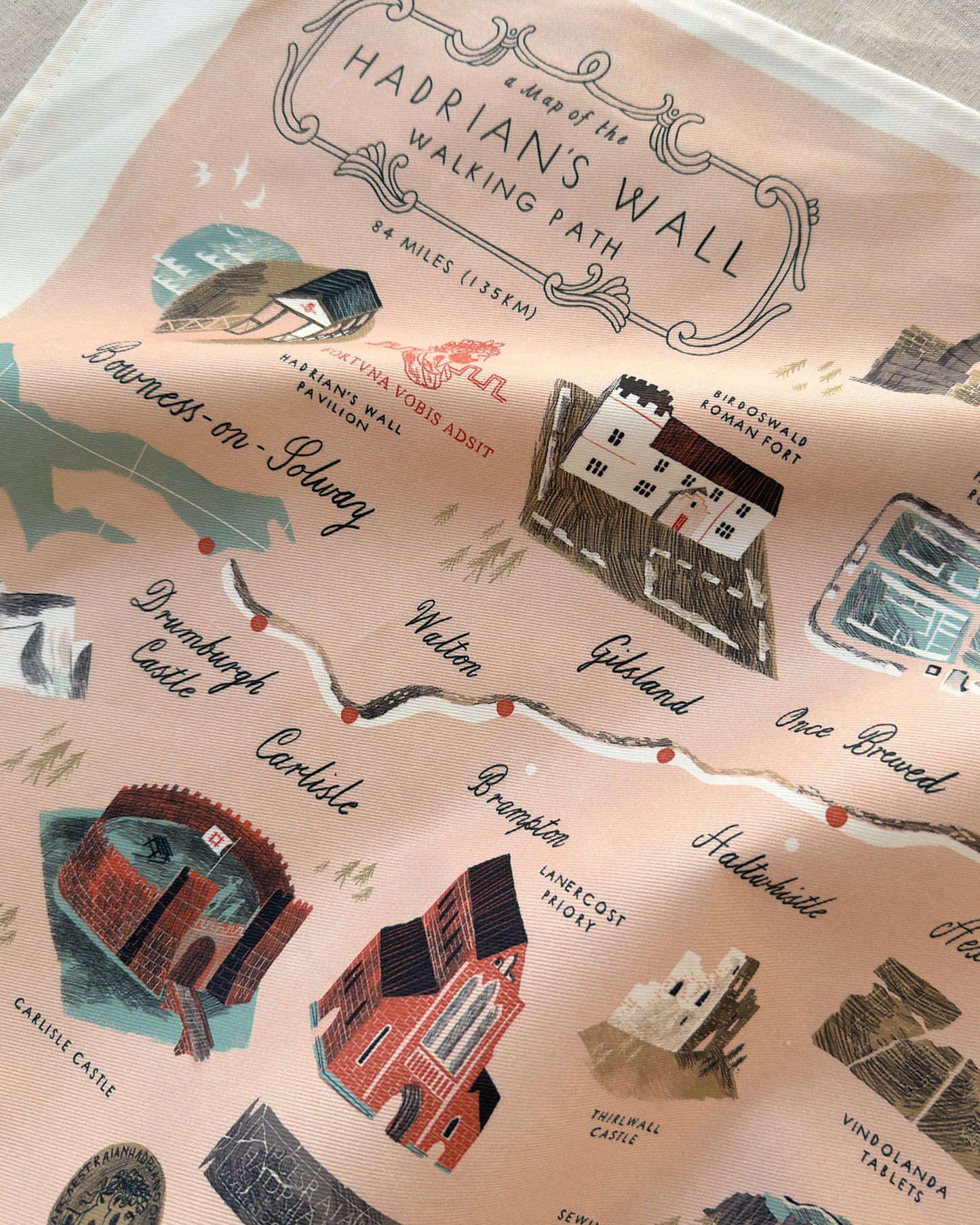 Hadrian's Wall Tea Towel