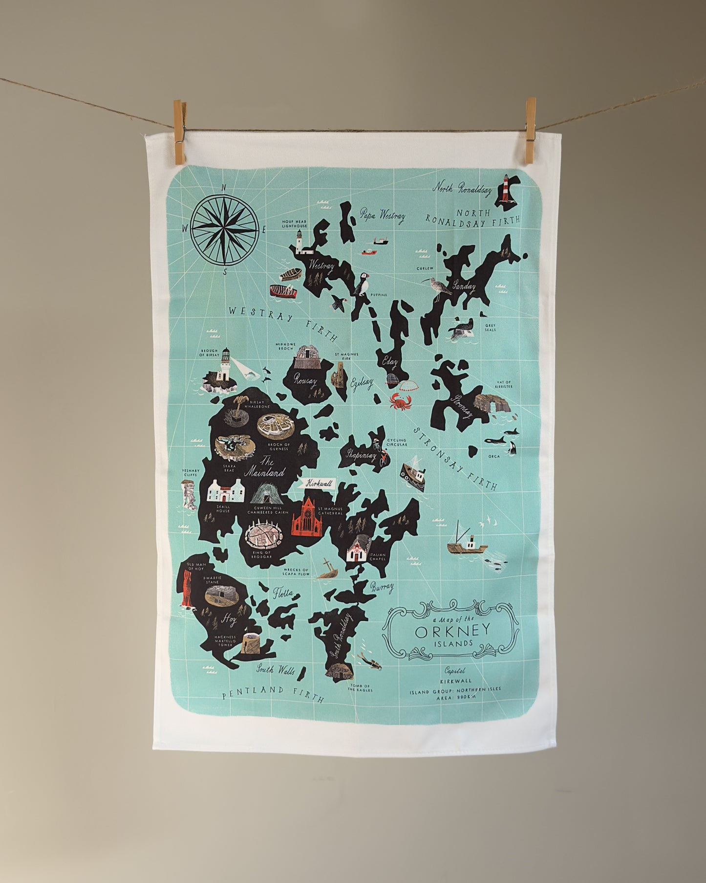 The Orkney Islands Tea Towel