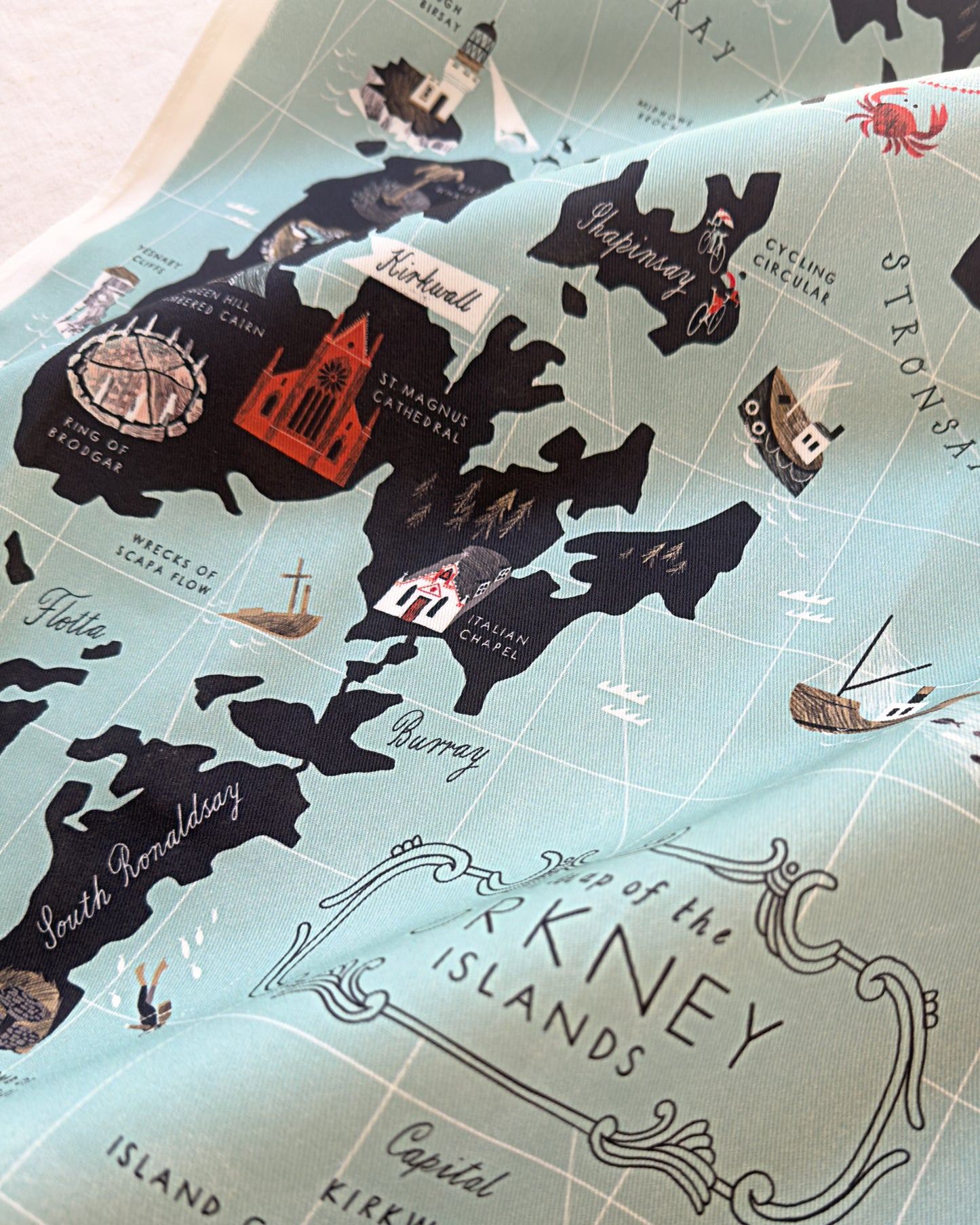 The Orkney Islands Tea Towel