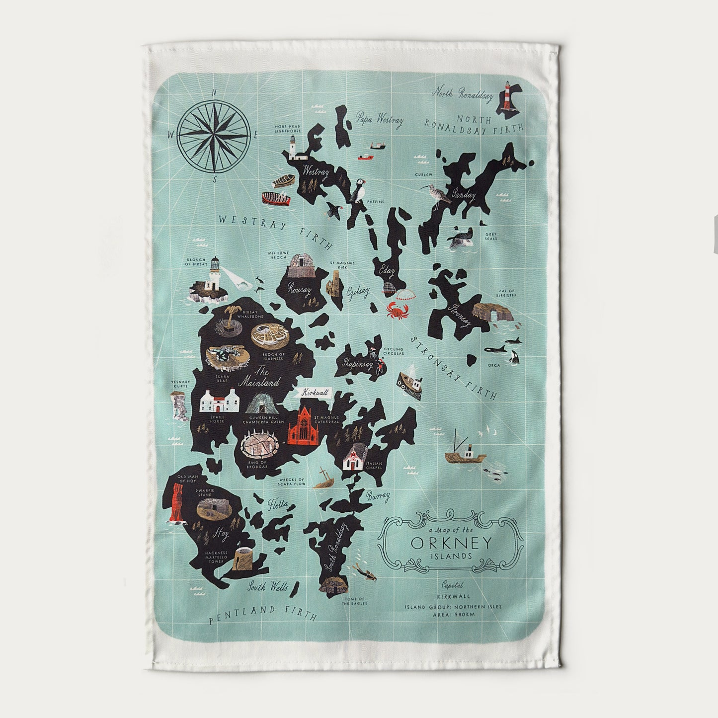 The Orkney Islands Tea Towel