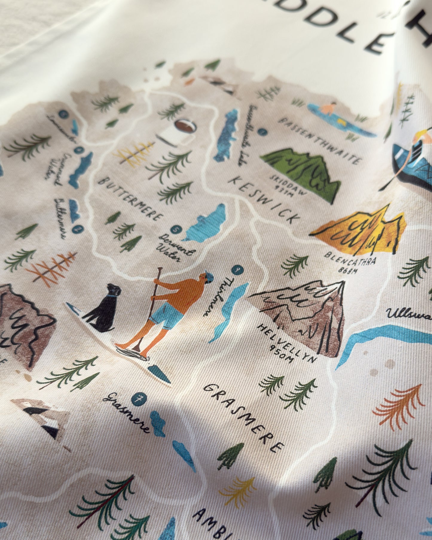 Paddle the Lakes Tea Towel