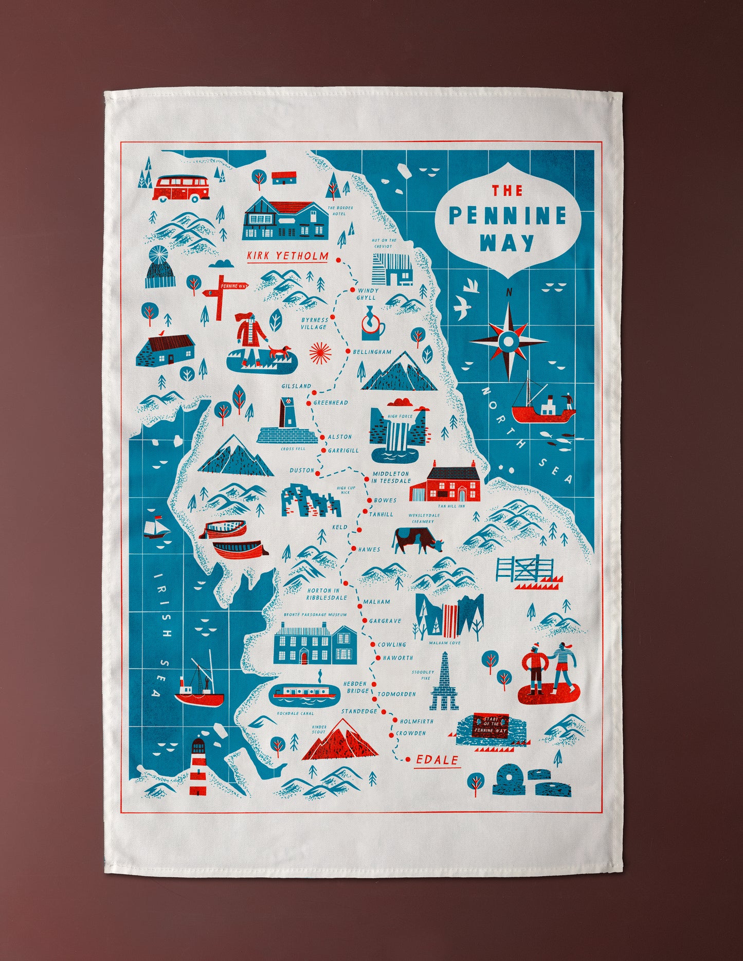 Pennine Way Tea Towel