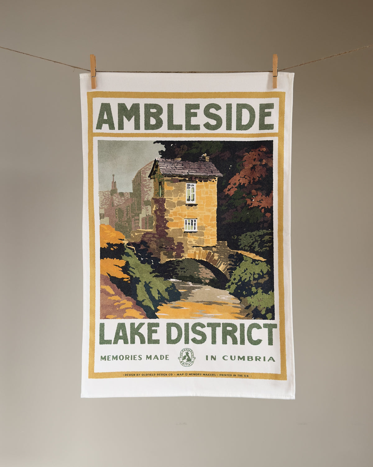 Vintage Visit Ambleside Tea Towel