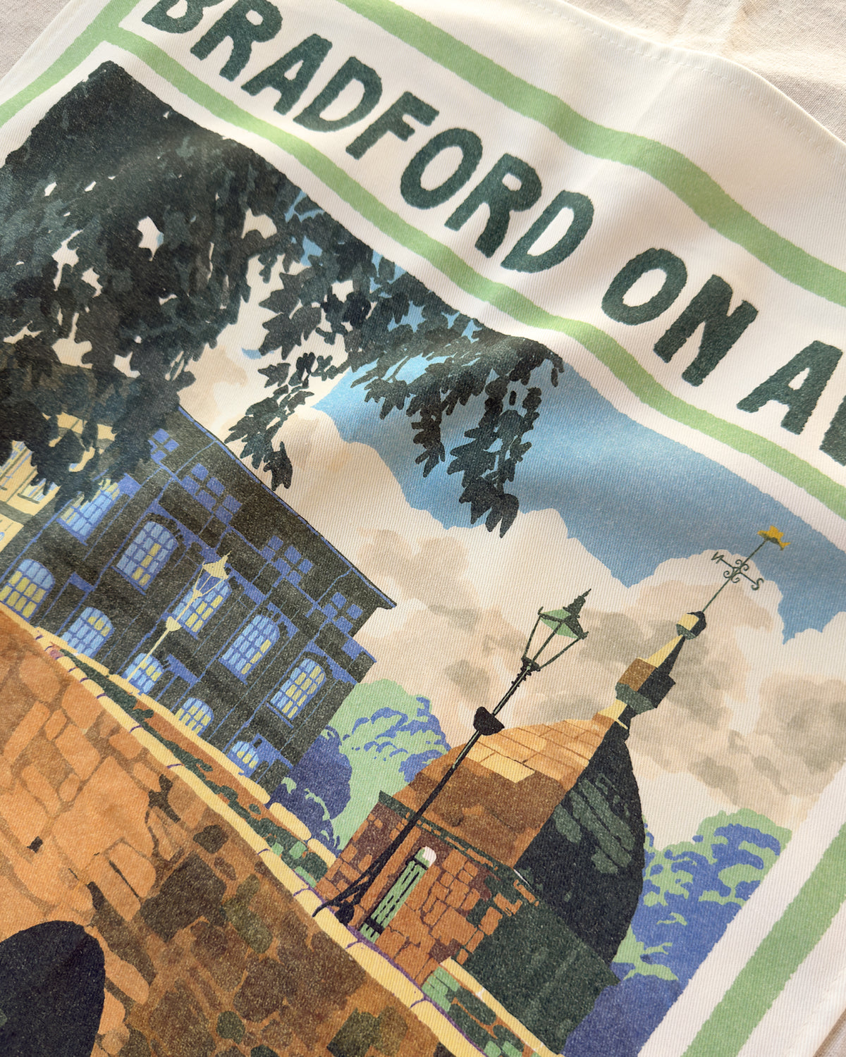 Vintage Visit Bradford On Avon Tea Towel