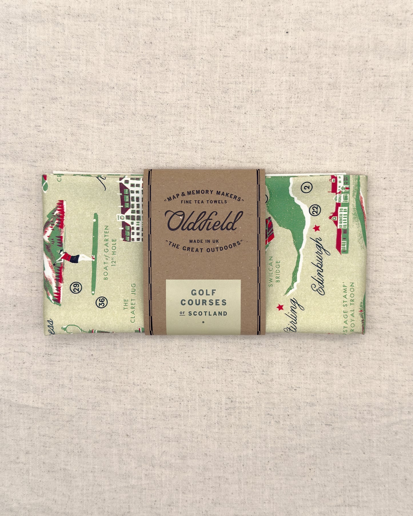 Golf Courses of Scotland Tea Towel