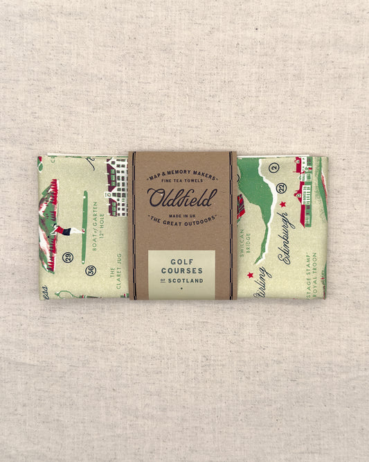 Golf Courses of Scotland Tea Towel