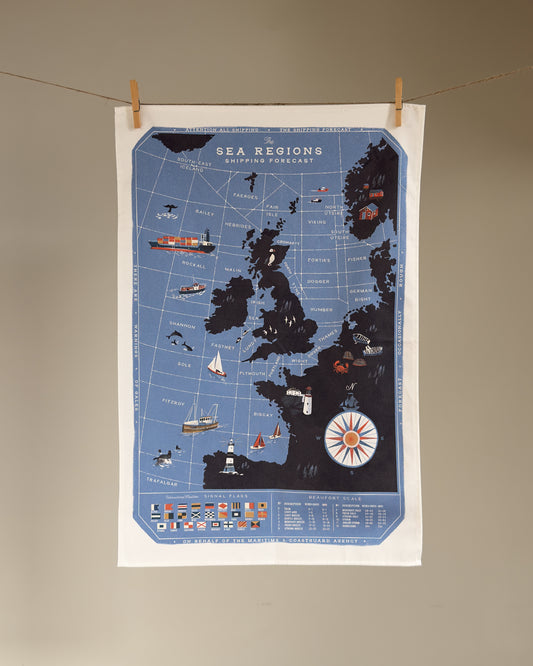 The Sea Regions of the United Kingdom Tea Towel