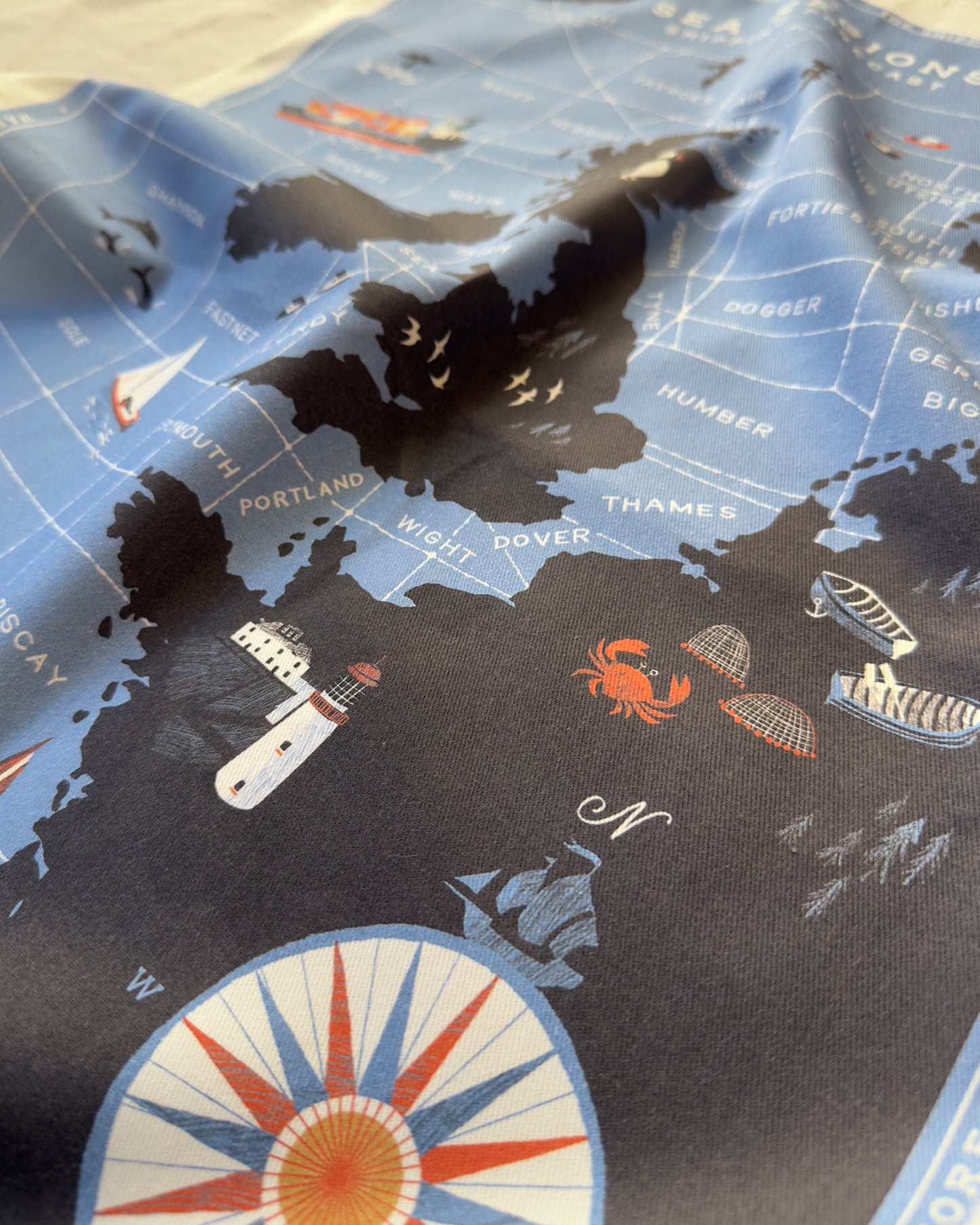 The Sea Regions of the United Kingdom Tea Towel