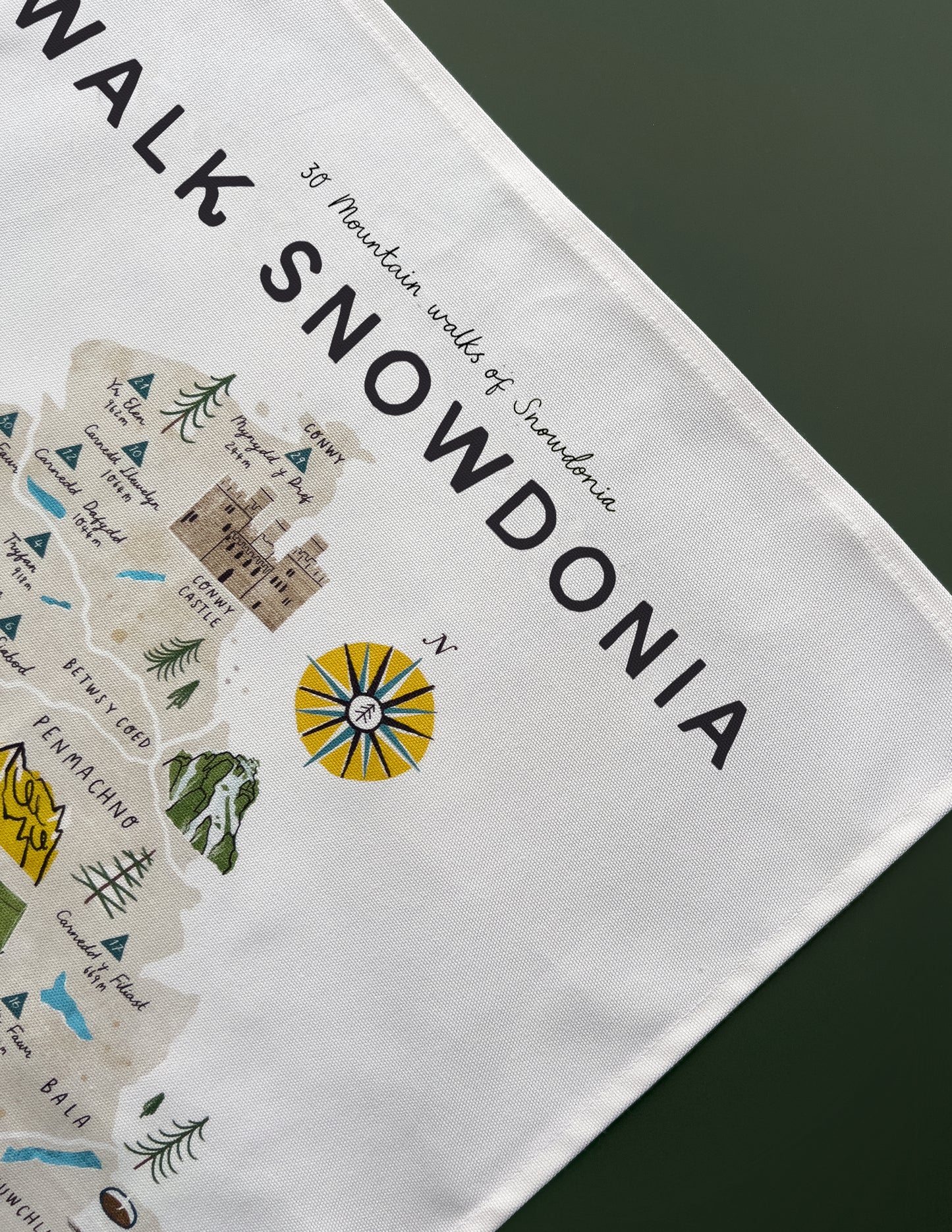 Walk Snowdonia Tea Towel