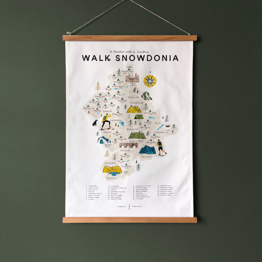 Walk Snowdonia Tea Towel