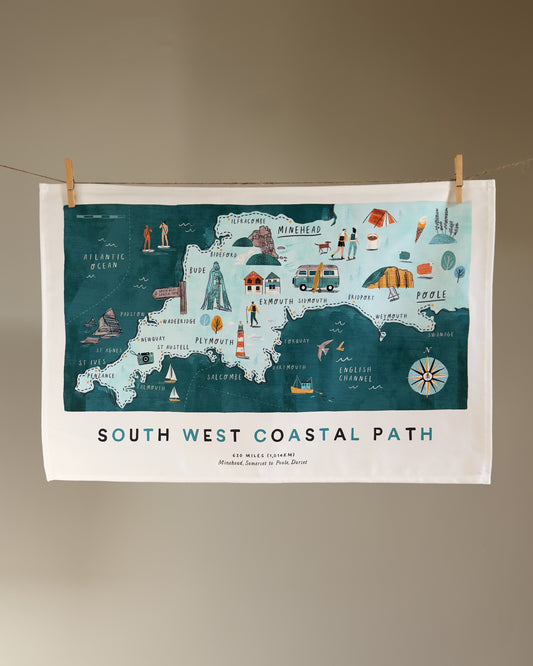 South West Coastal Path Tea Towel