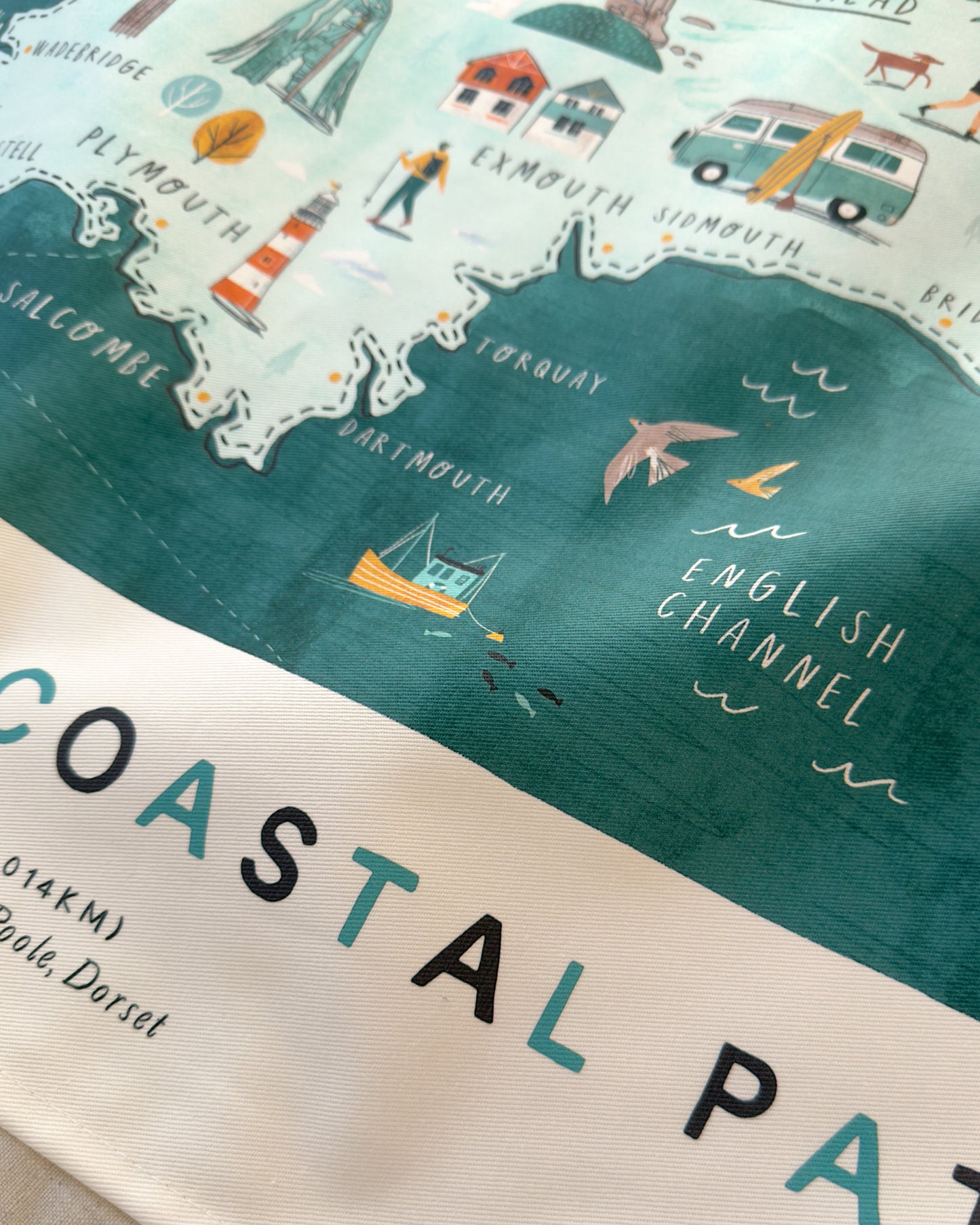 South West Coastal Path Tea Towel