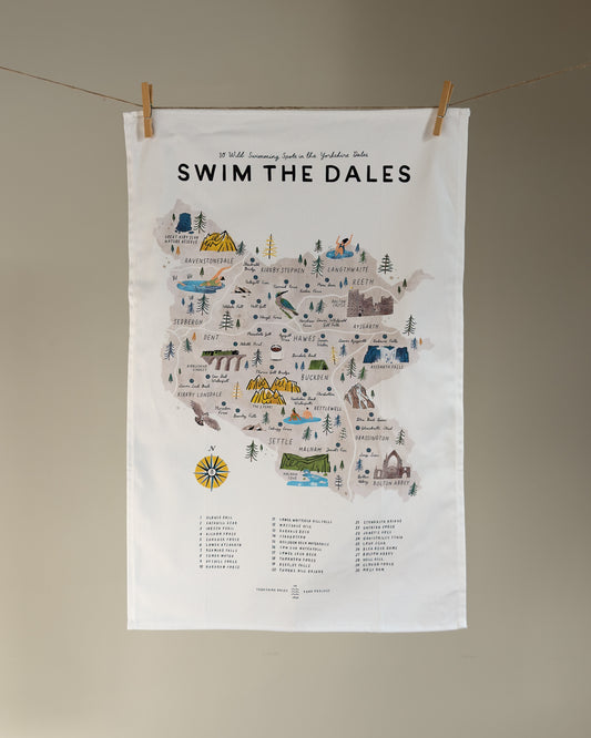 Swim the Dales Tea Towel