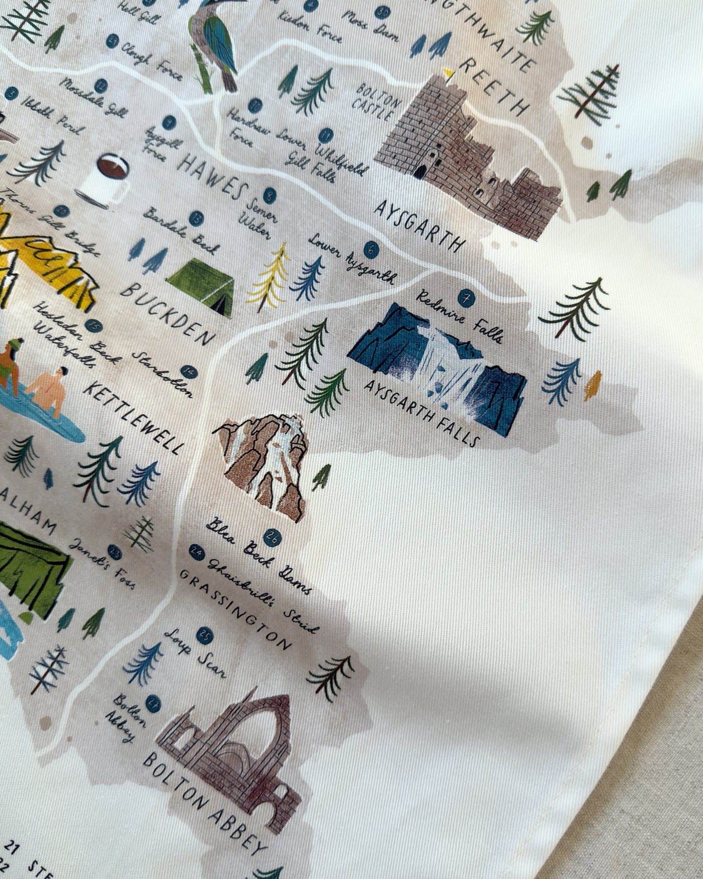 Swim the Dales Tea Towel