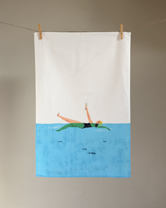 Swim & Fizz Tea Towel