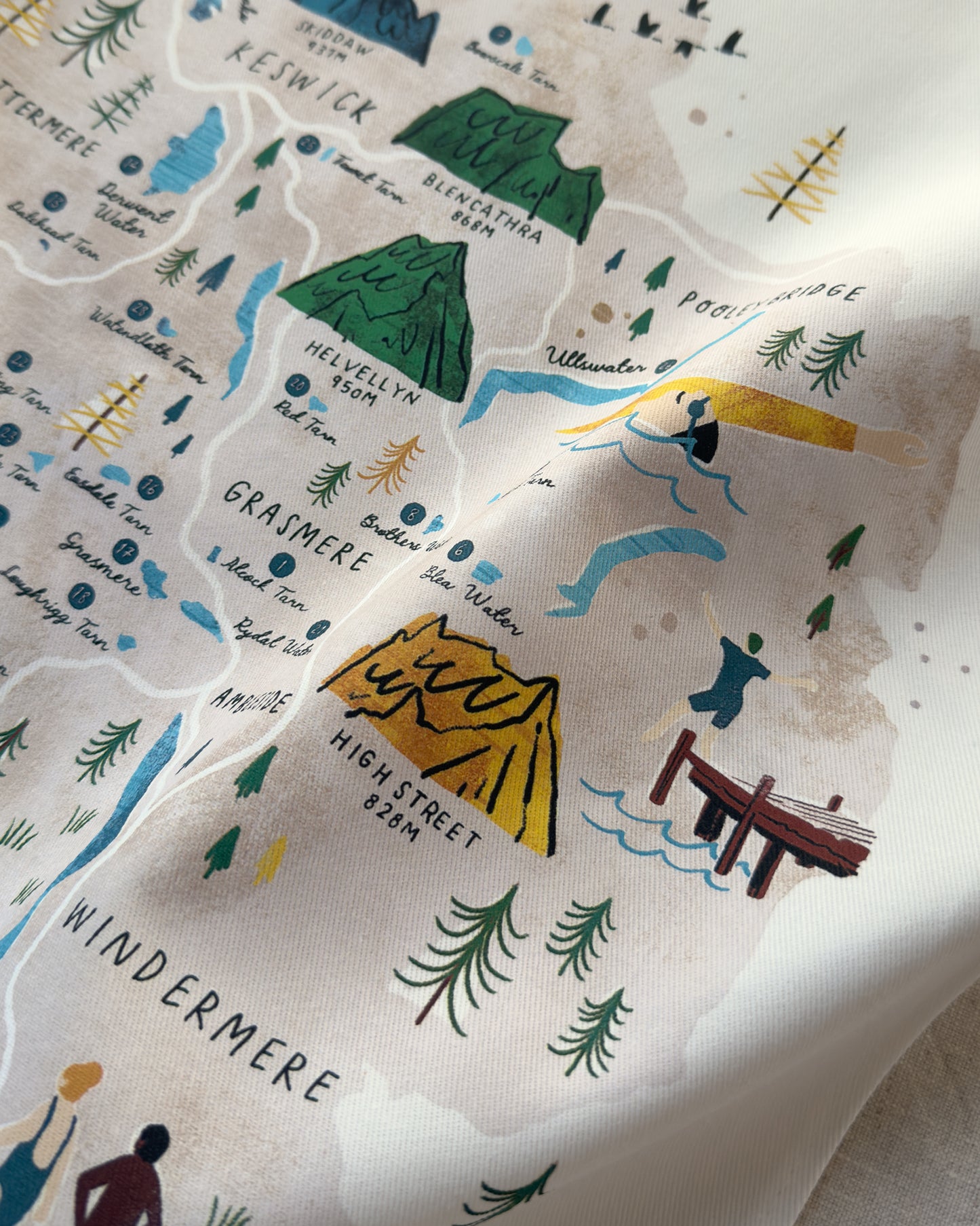 Swim the Lakes Tea Towel