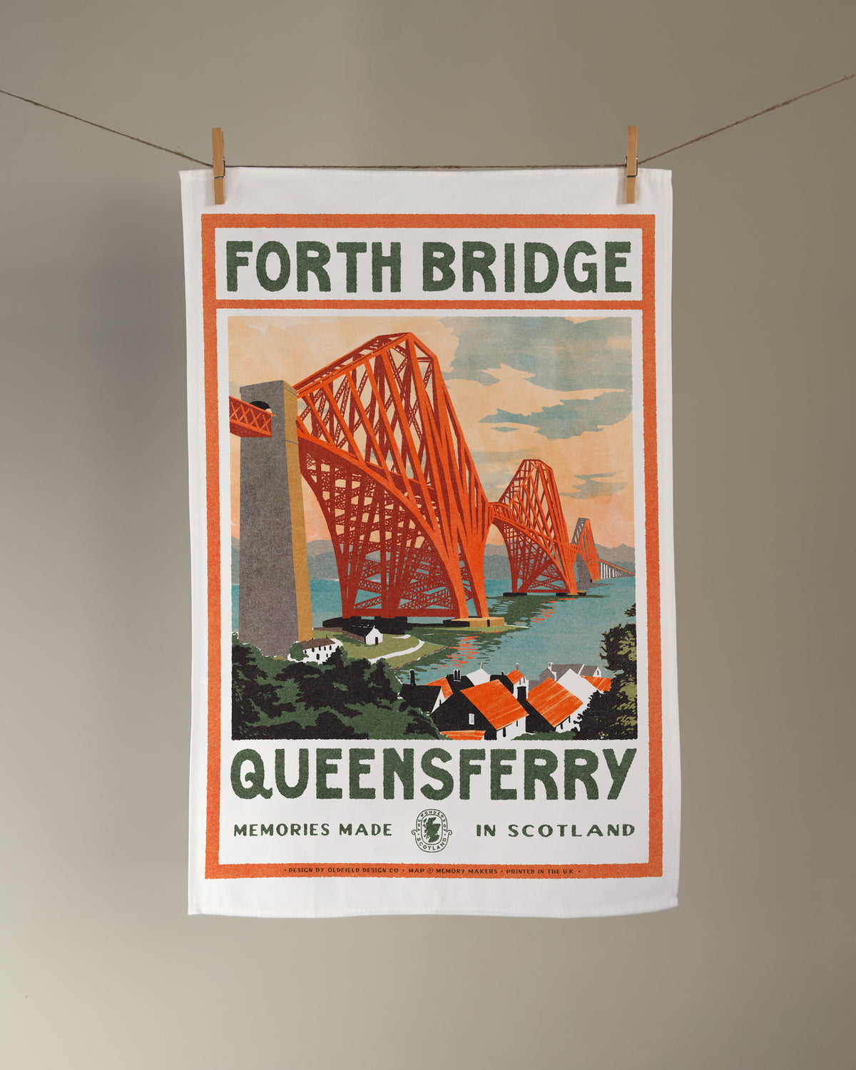 Vintage Visit Queensferry Tea Towel