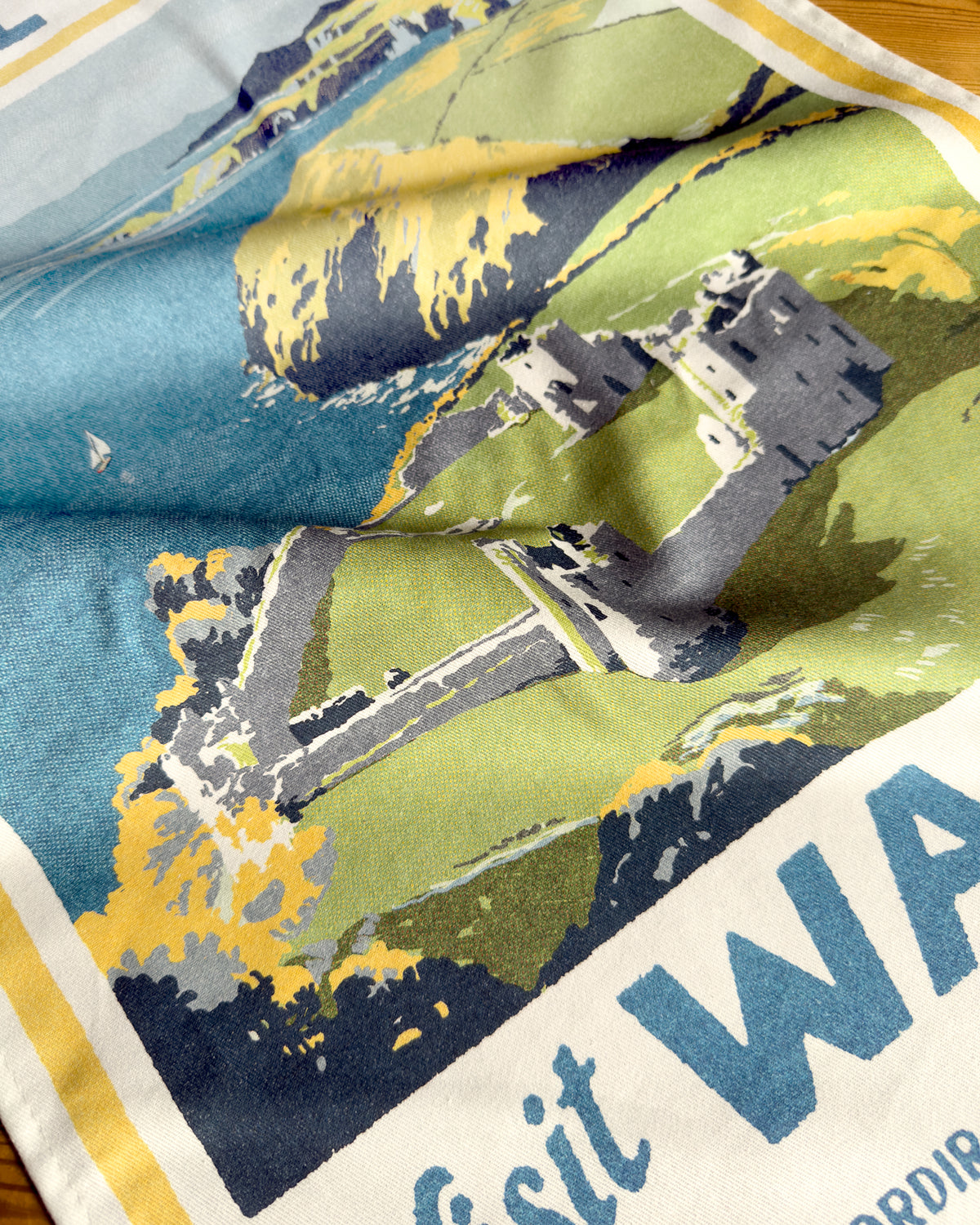 Vintage Visit The Welsh Coast Tea Towel