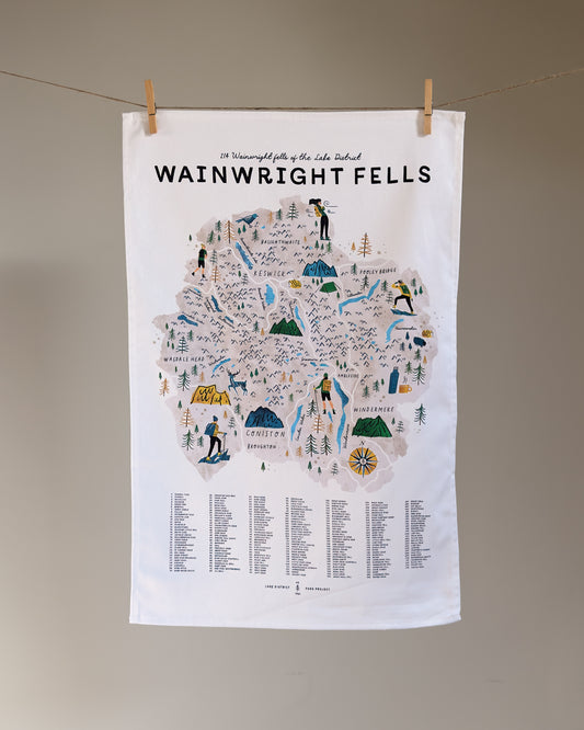 Wainwright Fells Tea Towel